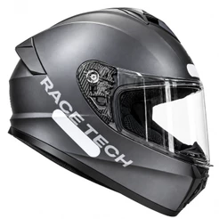 Capacete Race Tech Hit Titanium Cinza Fosco Fechado + narigueira masculino feminino Original Novo