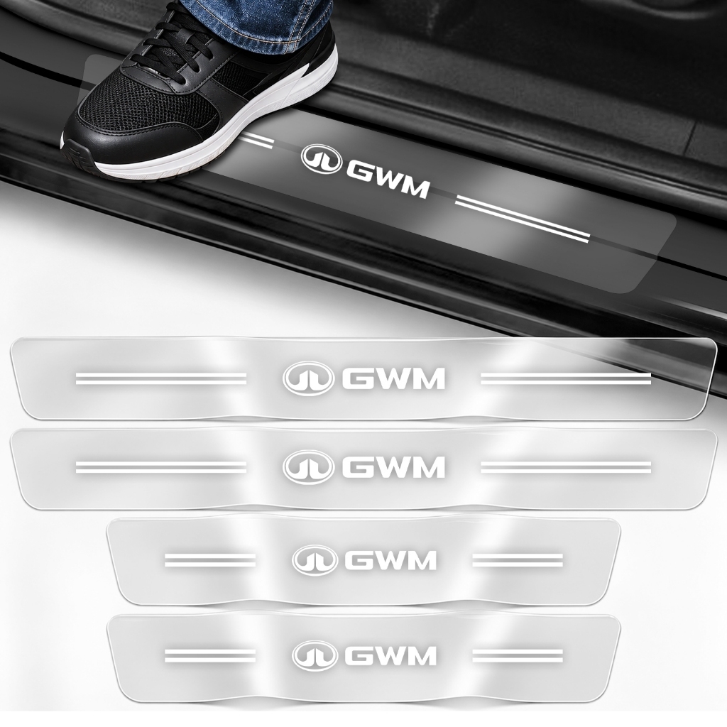 Conjunto Protetores Soleira GWM Versão Transparente Kit Completo Adesivo Antirrisco
