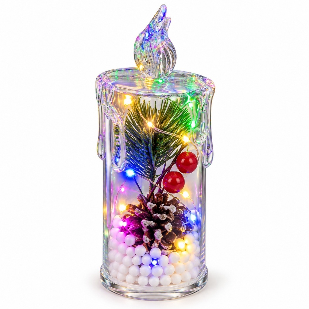 VELA LED NATALINA DECORAÇÃO DE NATAL PRESENTE