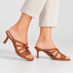 Tamanco Feminino Salto Fino Caramelo Ramarim 2527205-1
