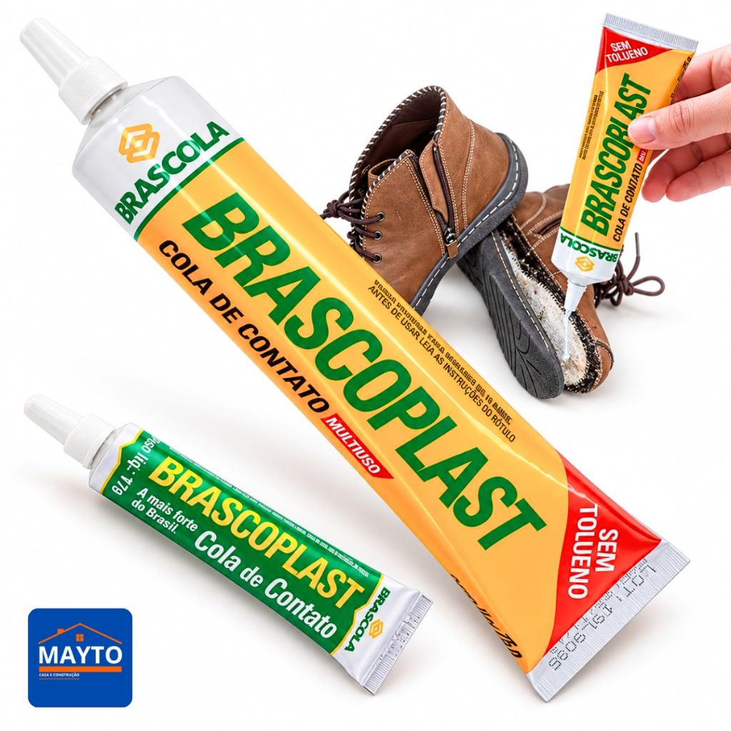 Cola de Sapateiro Brascoplast 17g 75g Sem Toluol Contato Couro MDF Borracha Madeira Resistência Água