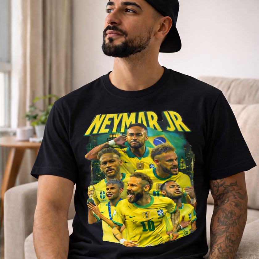 Camiseta Neymar Jr – Estampa Exclusiva Seleção Brasileira 100% Algodão Camisa 30.1