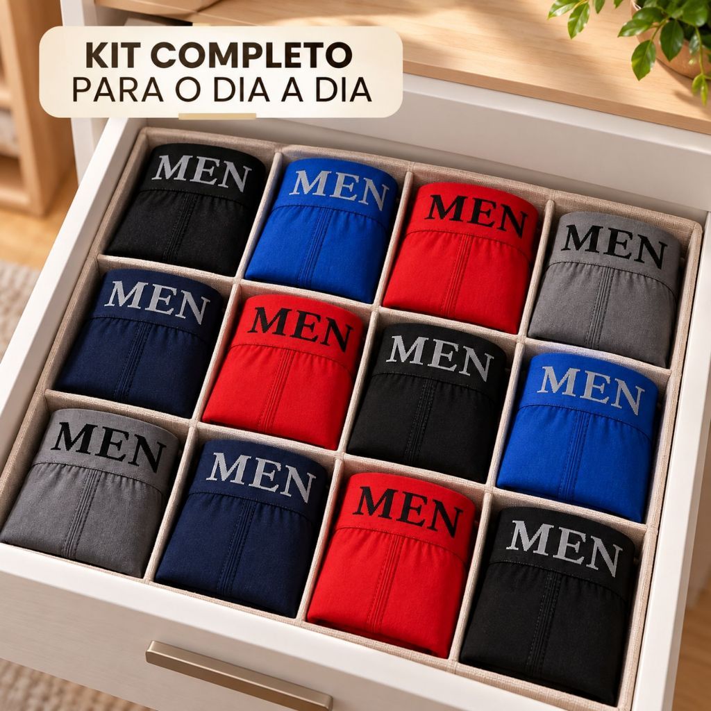 Kit 10 Cuecas Boxer Masculina Microfibra Confortável Sem Costura Cintura Elástica Premium