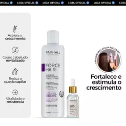 Shampoo Force Hair e Óleo Over Grow Kit Anti Queda Fortalece e Estimula o Crescimento