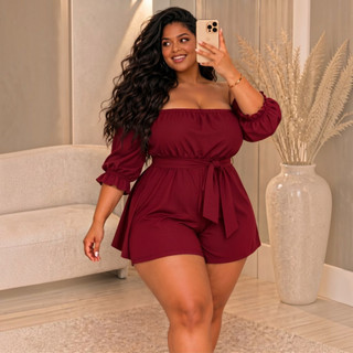 Macacão Plus Size Feminino Macaquinho Plus Size Macacão Feminino Plus Size