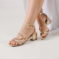 Sandália Feminina Salto Confortável Novo Delicada Ajustável