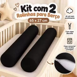 Kit 2 Rolinhos Com Encosto Para Berço Infantil Proteção