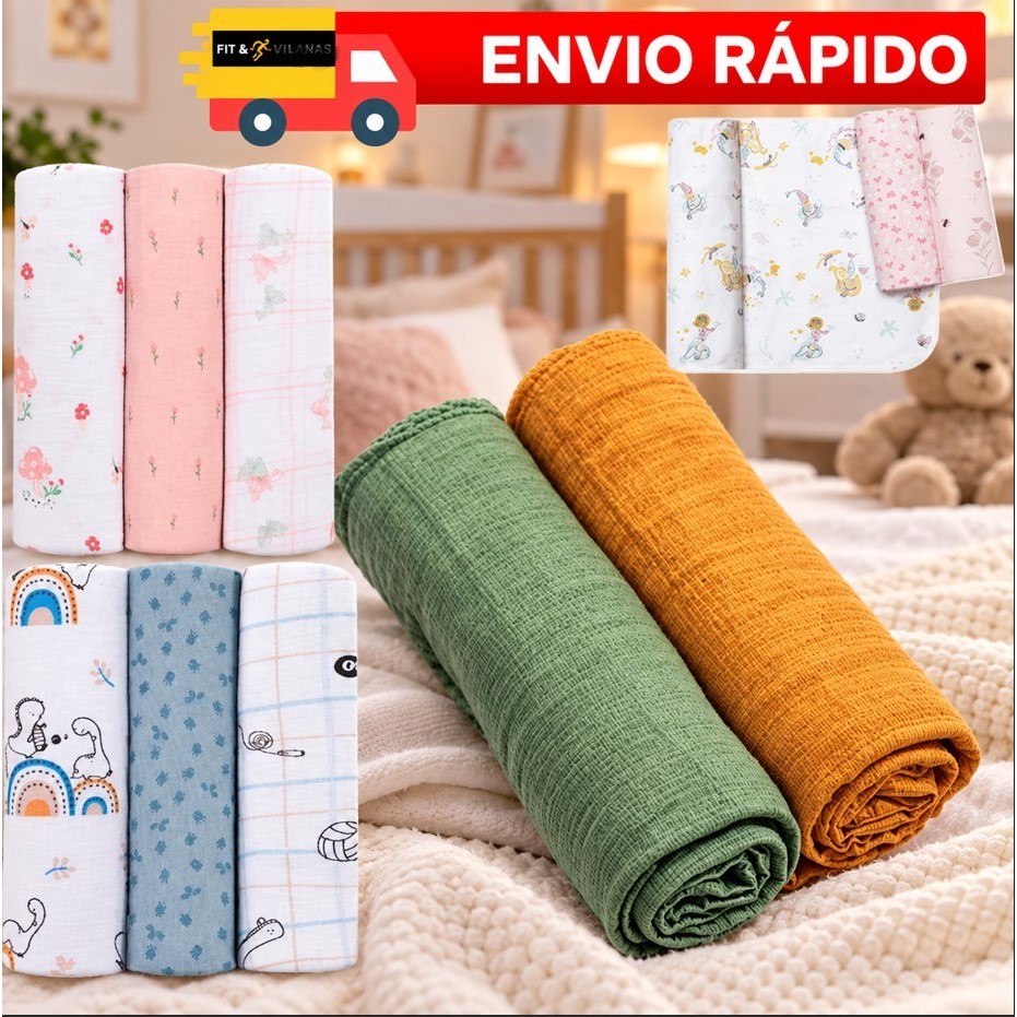 Cueiro Flanelado Kit Papi 100% Algodão Enxoval Bebê