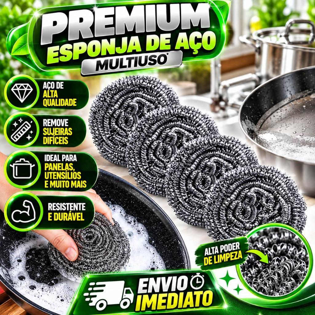 Esponja De Aço Inox Lava Louça Não Enferruja Limpeza Pesada Bucha Palha de Aço Panela Cozinha
