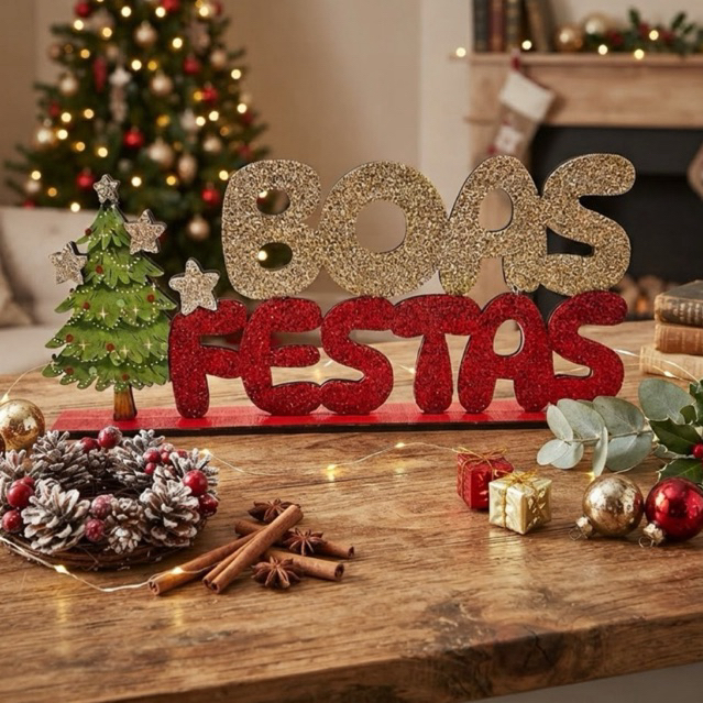 Placa Decorativa de Natal MDF Papai Noel - Design Encantador e Versatilidade Decorativa