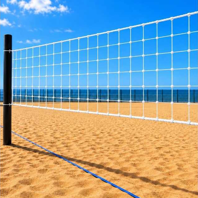 REDE DE VOLEI 5MT PRAIA QUADRA PARA RECREAÇÃO NAÍLON 2MM SEM FAIXA POSTES NÃO INCLUSOS