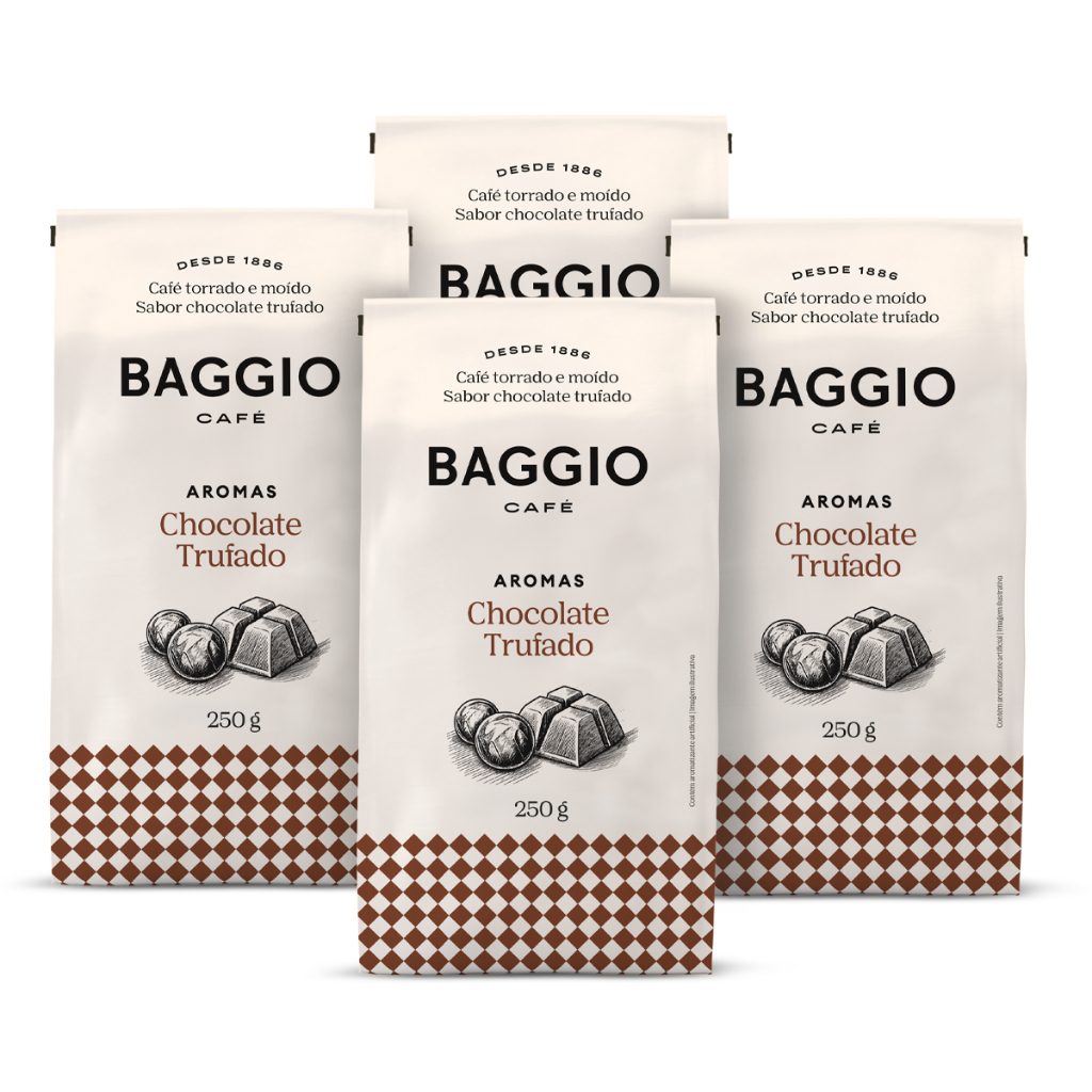Baggio Café Aromas Kit Chocolate Trufado Torrado e Moído 1kg (4x250g)