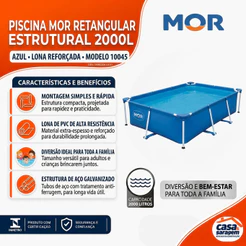 Piscina Estrutural Armação Quadrada Standart 2000L PVC Mor