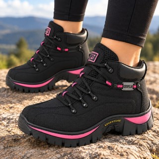 Bota Feminina  Caterpillar Coturno Adventure Trilha Lona Reforçada