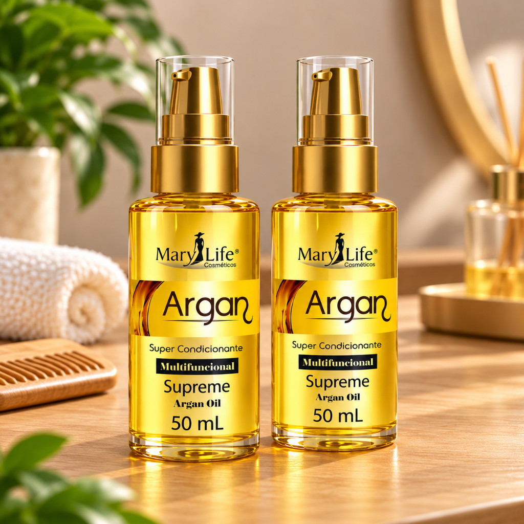 Kit 2x Òleo De Argan Supreme 50ml - Mary Life Pontas Capilar
