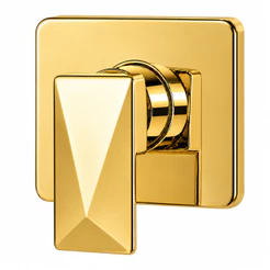 Acabamento para Registro Monocomando Diamante no Dourado Banheiro Metal Zamac Padrão Deca
