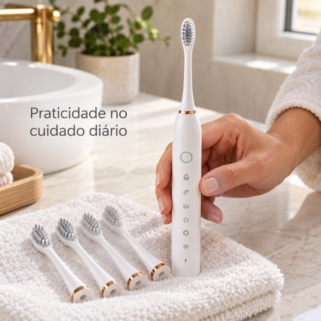 Escova de Dente  Eletrica com 4 Cabecas  Automática limpeza profunda