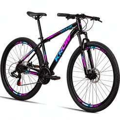 Bicicleta Aro 29 Aço Carbono Suspensão Dianteira Freios a Disco 21 Marchas Krow Bikes