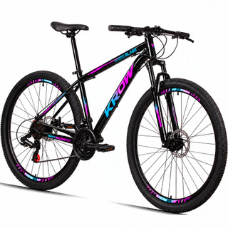 Bicicleta Aro 29 Aço Carbono Suspensão Dianteira Freios a Disco 21 Marchas Krow Bikes