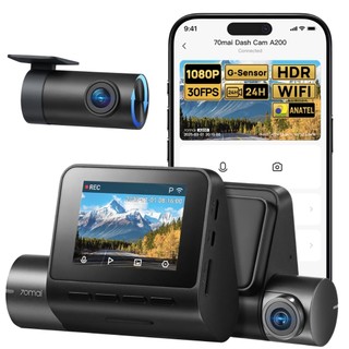 Câmera Veicular 70mai A200-1 2'' Tela 1080p Hdr +1080p Wifi 130° APP Camera Para Carro 24h Visão Noturna Sensor G