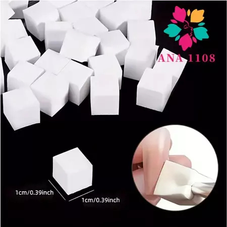 ANA1108 Kit Nail Art Esfumado Unhas em Aplicador 50 Esponjas Paleta Inox com Espátula — imagem 2 de 2