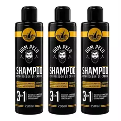 Kit 3 Shampoos Escurecedores Dom Pelo 250ml - Reduz Fios Brancos - Pronta Entrega, Envio Imediato