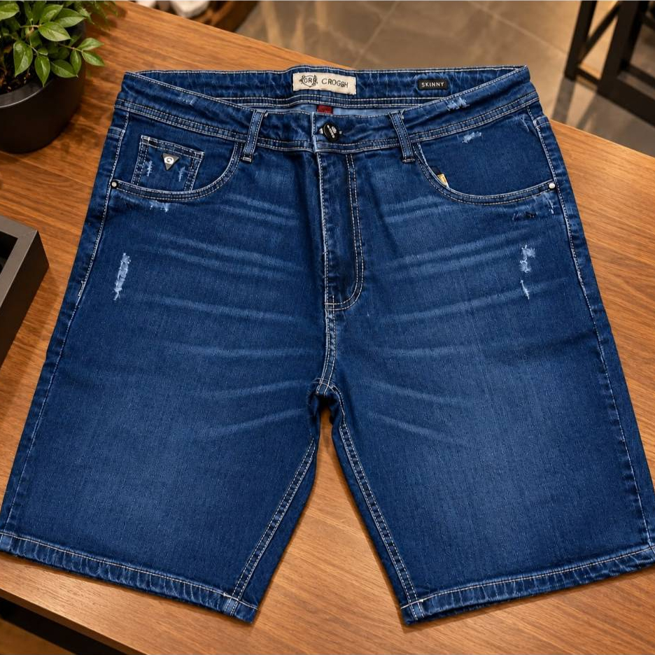 Bermuda Jeans Masculina Slim Com Elastano Premium Confortável Casual do 38 ao 48