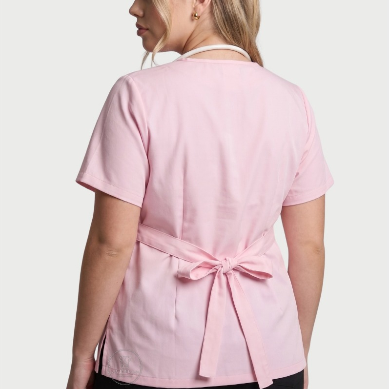 Camisa Scrub Avulsa Bata Feminina Acinturada de amarrar Plus Size -SH — imagem 2 de 2