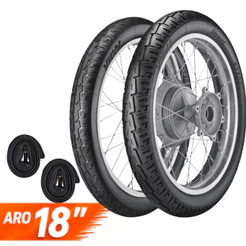Kit Par Pneu moto Cg Fan Titan 150 90/90-18 + 275-18 vipal + 2 Camaras
