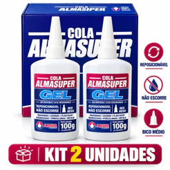 2 Unidades Cola Almasuper Gel 100g Instantânea Marceneiro Cor Transparente