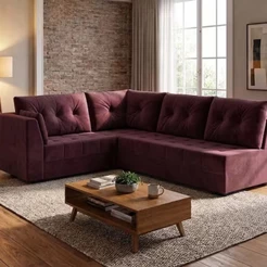 Sofá de Canto Toronto em Suede Linoforte