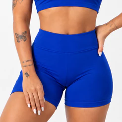 Short cintura alta Shortinho Curto Feminino Fitness Academia Liso