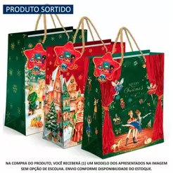 Kit Natalino Sacola Glitter 6 Itens Sortida 1,03kg Unidade - Santa Edwiges