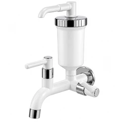 Torneira Filtro Água Ecológico Parede Bica Reta ABS Cano Fixo 1060 Branco