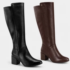 Bota Couro Bottero Cano Alto Feminina