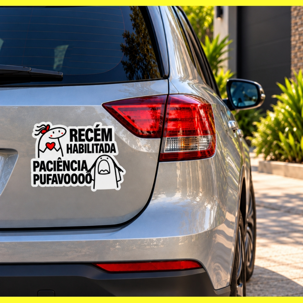 Adesivo Divertido em Vinil para Carro Motorista Recém Habilitado Paciência Por Favor