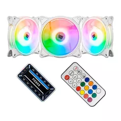 Kit Ventoinhas Pichau Dual Ring P1, ARGB, 3x120mm, Branca + Controladora, PG-DRP-WH01