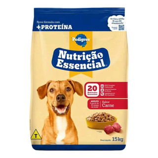 Ração Pedigree Nutrição Essencial para Cães Adultos sabor Carne 15kg