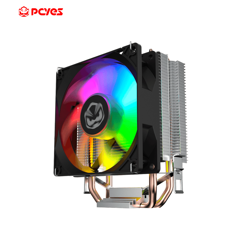 Cooler Para Processador Pcyes Tundra 90 Black Vulcan Led Rainbow Tdp 115W - Actbka90