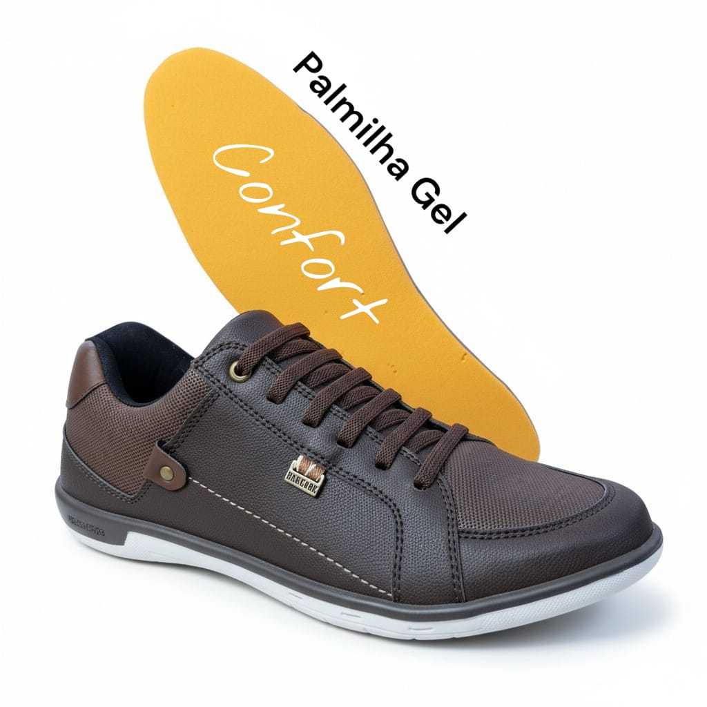 Tênis Masculino Sapatênis Casual Palmilha Gel Conforto em Oferta na Shopee