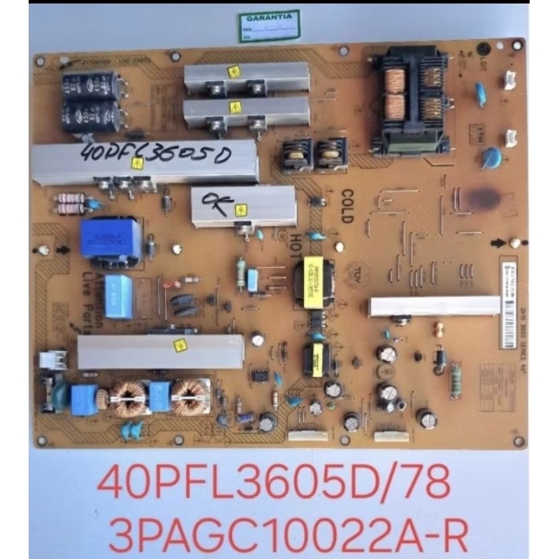 PLACA DA FONTE TV PHILIPS 40PFL3605D 3PAGC10022A-R FOTOS, VÍDEO E DESCRIÇÃO