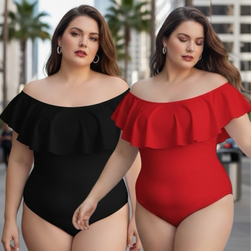 Body Maiô ciganinha Plus  size babadinho