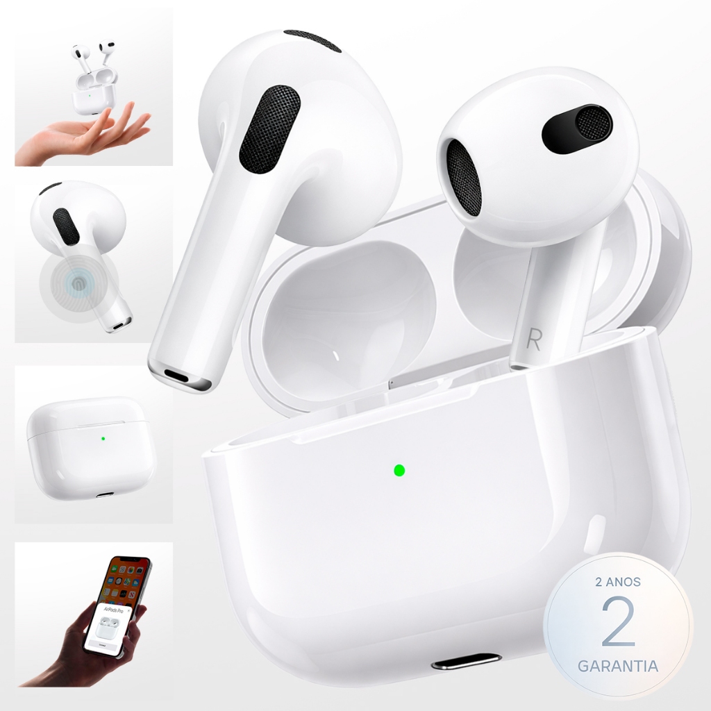 Airpods Pro Bluetooth Fone De Ouvido Sem Fio Iphone Cancelamento Ruído iOS Geração Android...