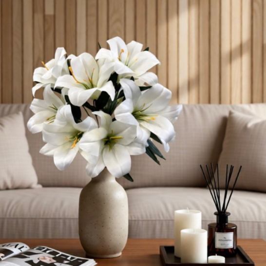 Flores de Lírio artificiais com 9flores RM-2557