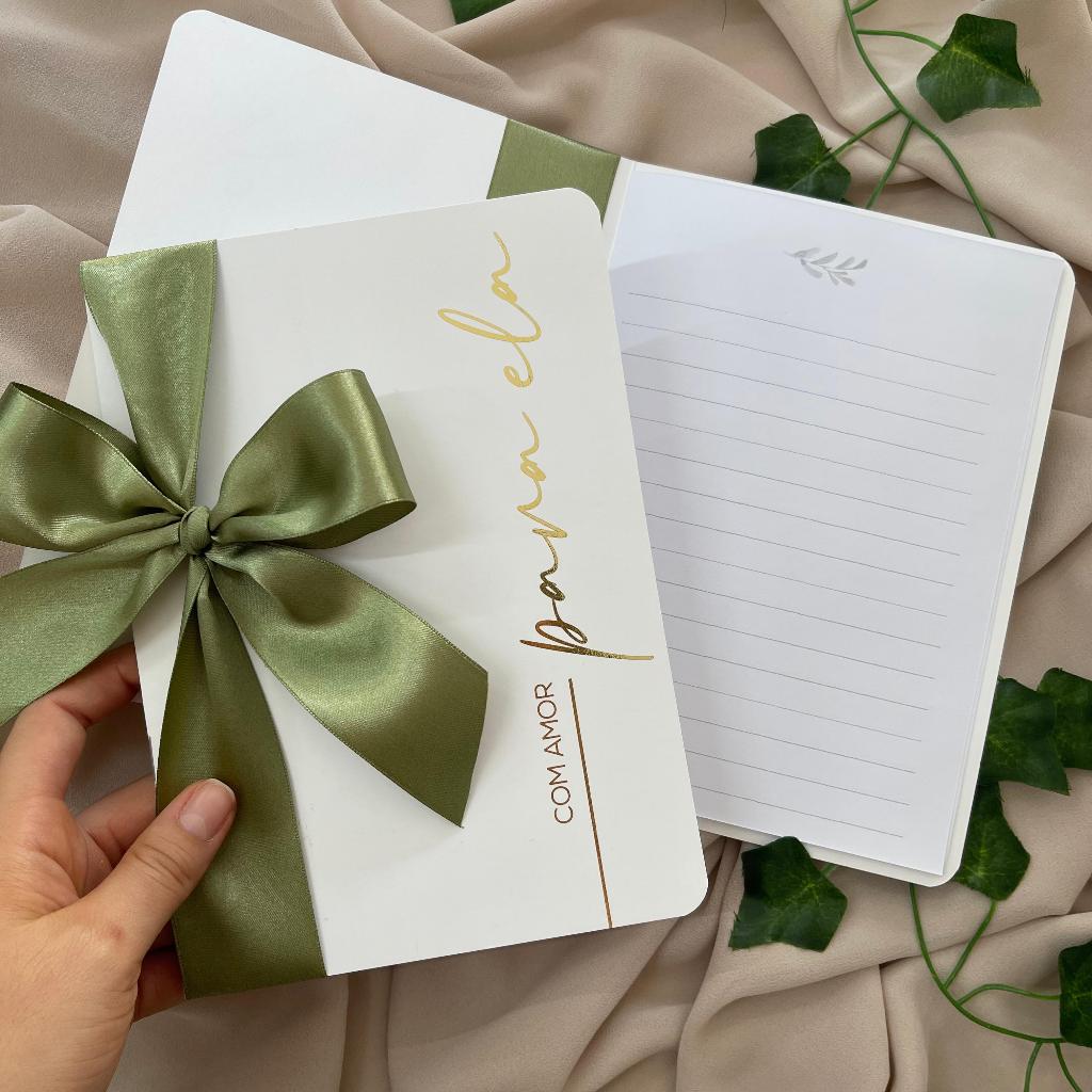 Par caderno de votos de casamento para o casal - kit com 2 unidades