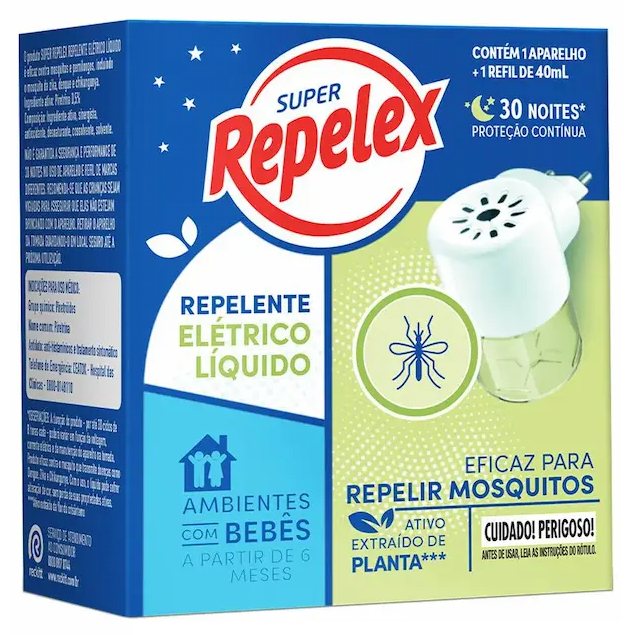 Kit Repelex Aparelho Elétrico + Repelente 30 Noites 40ml-val 08/26