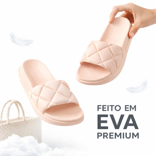 Chinelo W821 Feminino Nuvem Slide Elegante em Eva Macio Leve Sandalia Feminina Rasteirinha nuvem