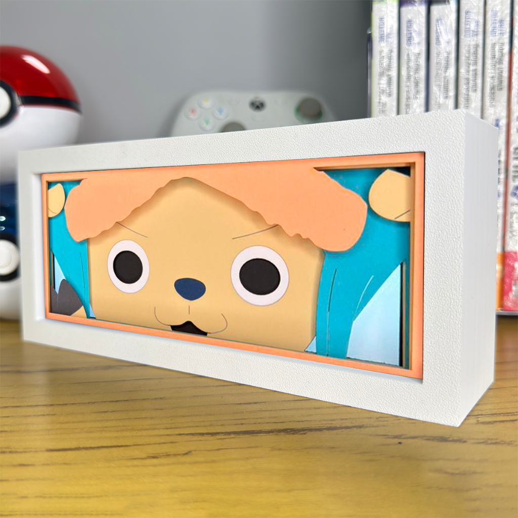 Luminária Lightbox Anime 3D LED Decoração de Mesa PC Gamer One Piece Tony Tony Chopper