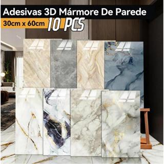 Kit 10 Placas 3D Adesivas Mármore Relevo Parede Impermeável 30x60cm em Oferta na Shopee