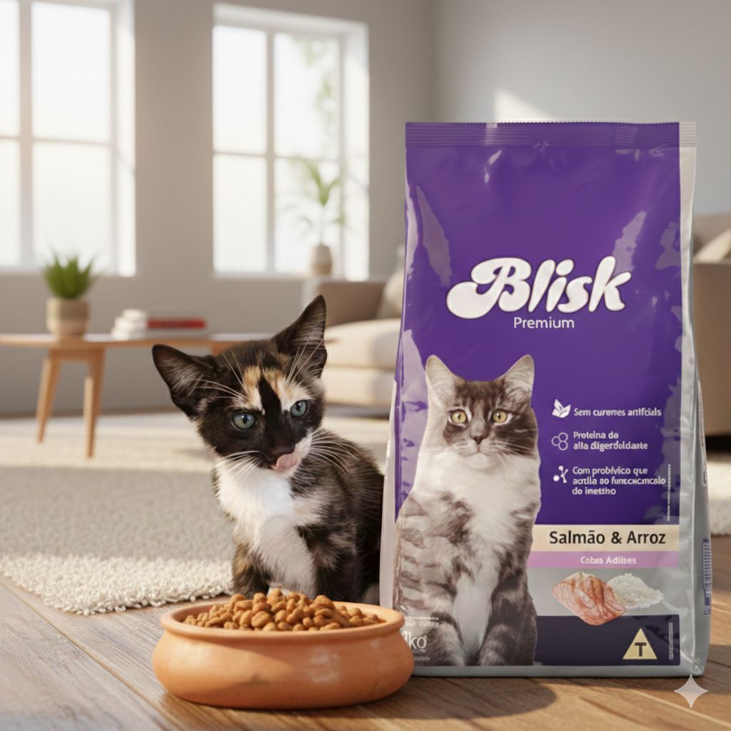 Ração Blisk Premium Para Gatos - Salmão e Arroz 03kg